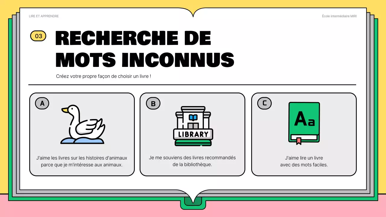 Mignon matériel de lecture rose et vert