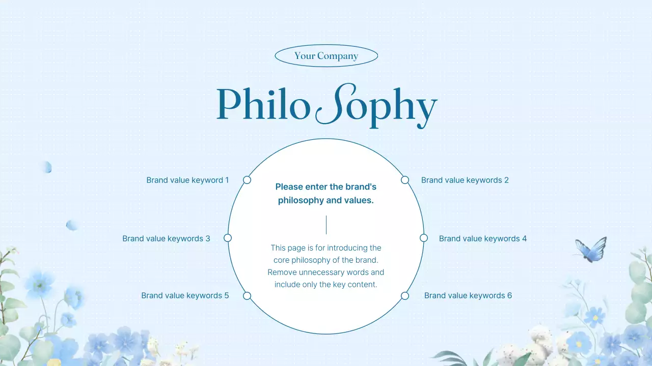 블루 플로럴 브랜드 프리젠테이션