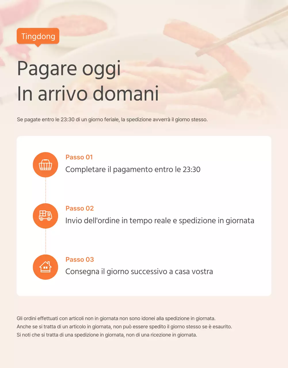 Promuovere gli alimenti del kit pasto di base arancione e avorio e cosa cercare