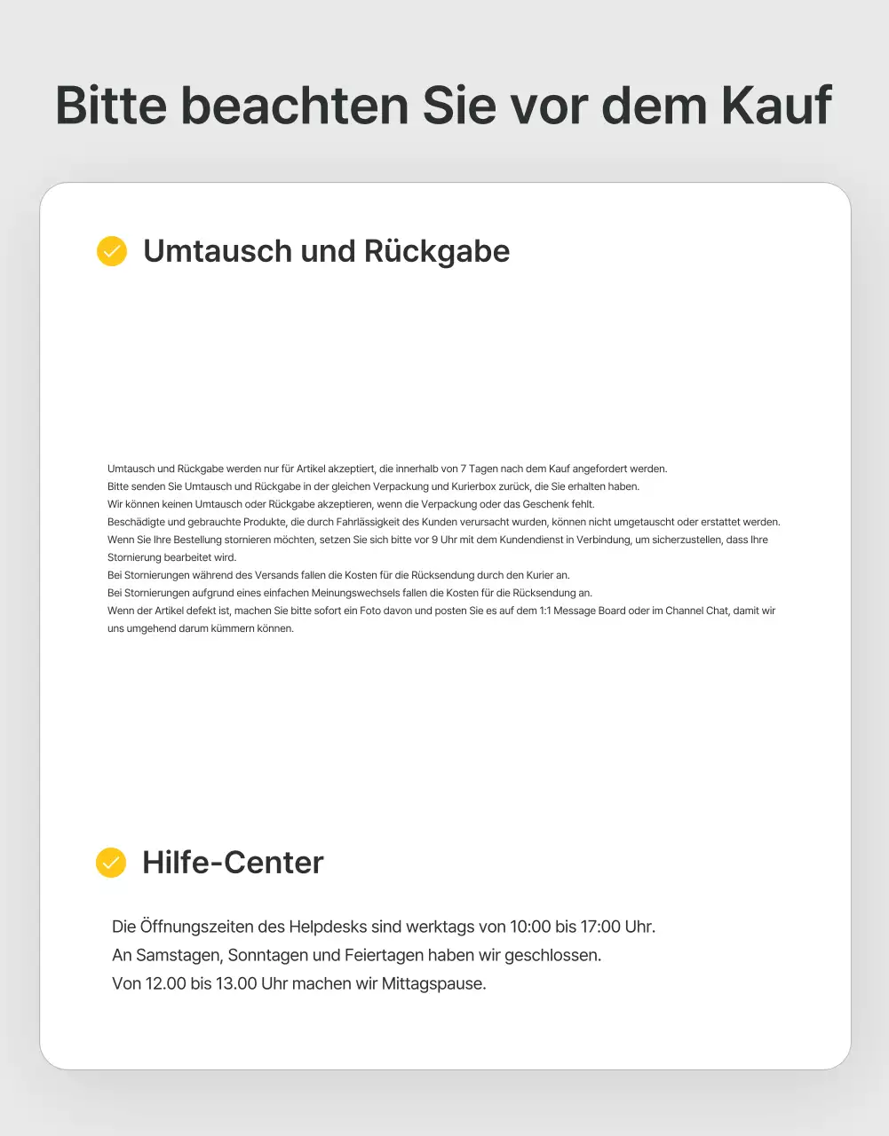 Ankündigungen und Vorsichtsmaßnahmen im trendigen Modezentrum in Grau und Hellblau
