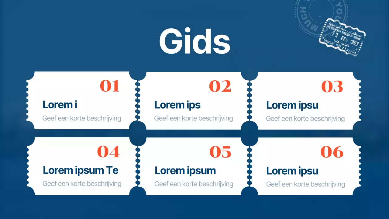 Een moderne stadsgids in lichtblauw en marineblauw