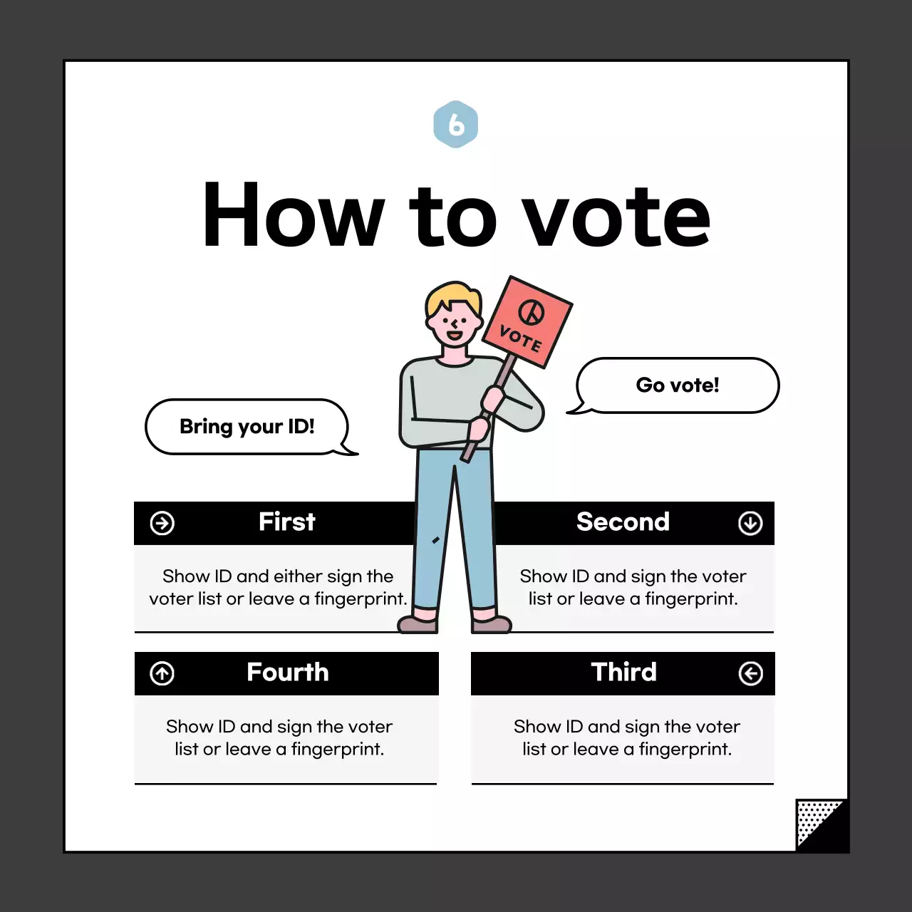 White Minimal Election Promotion Instagram Carousel