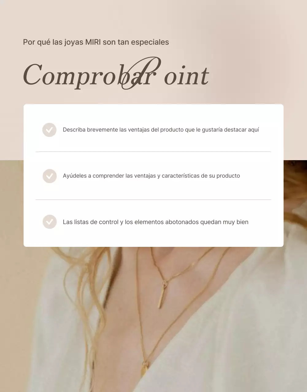Promocione su página de control de joyas en marrones y beiges