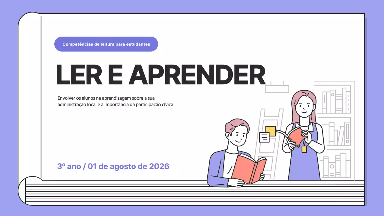 Lições de leitura simples em roxo e preto