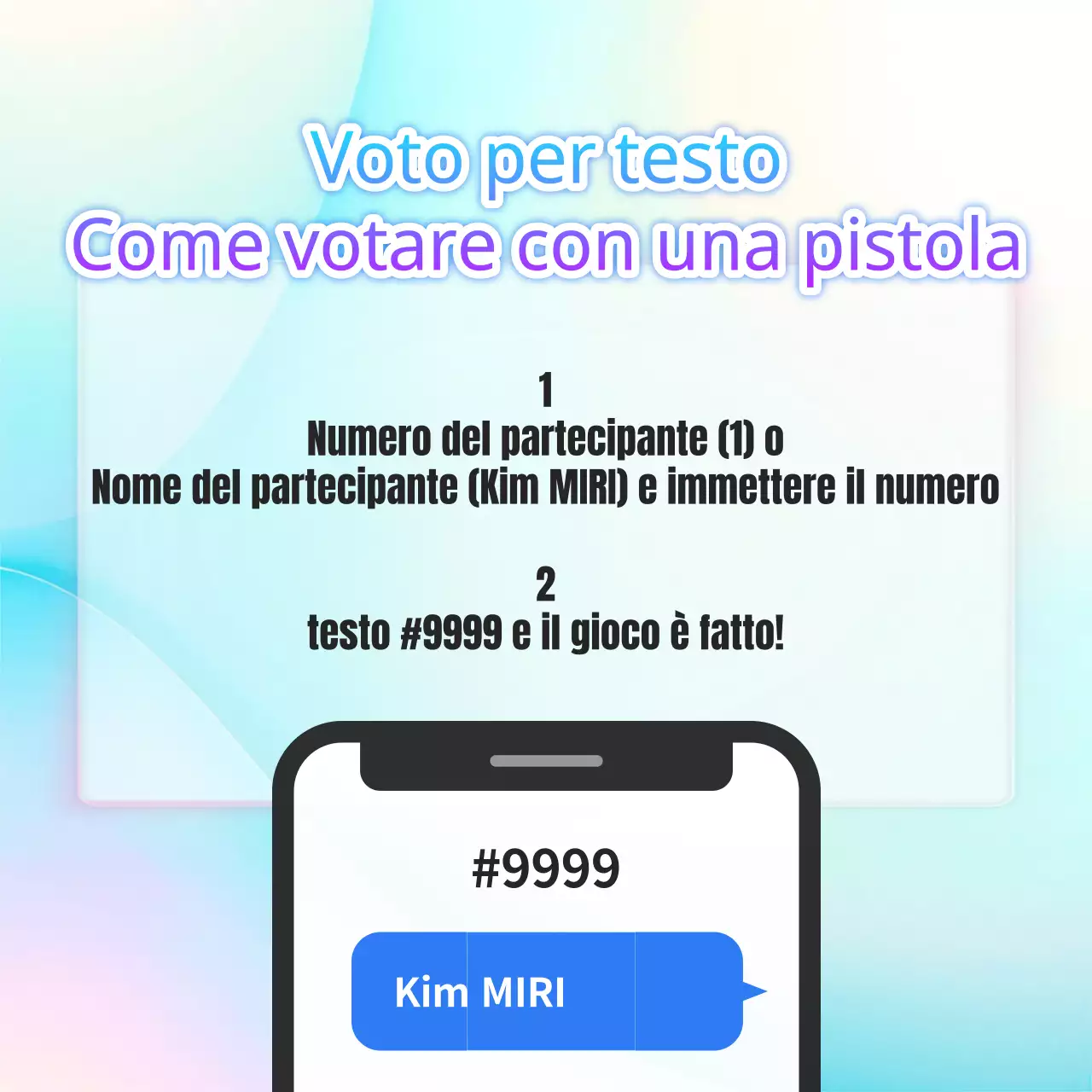 Testo semplice di voto in blu e viola spiegato