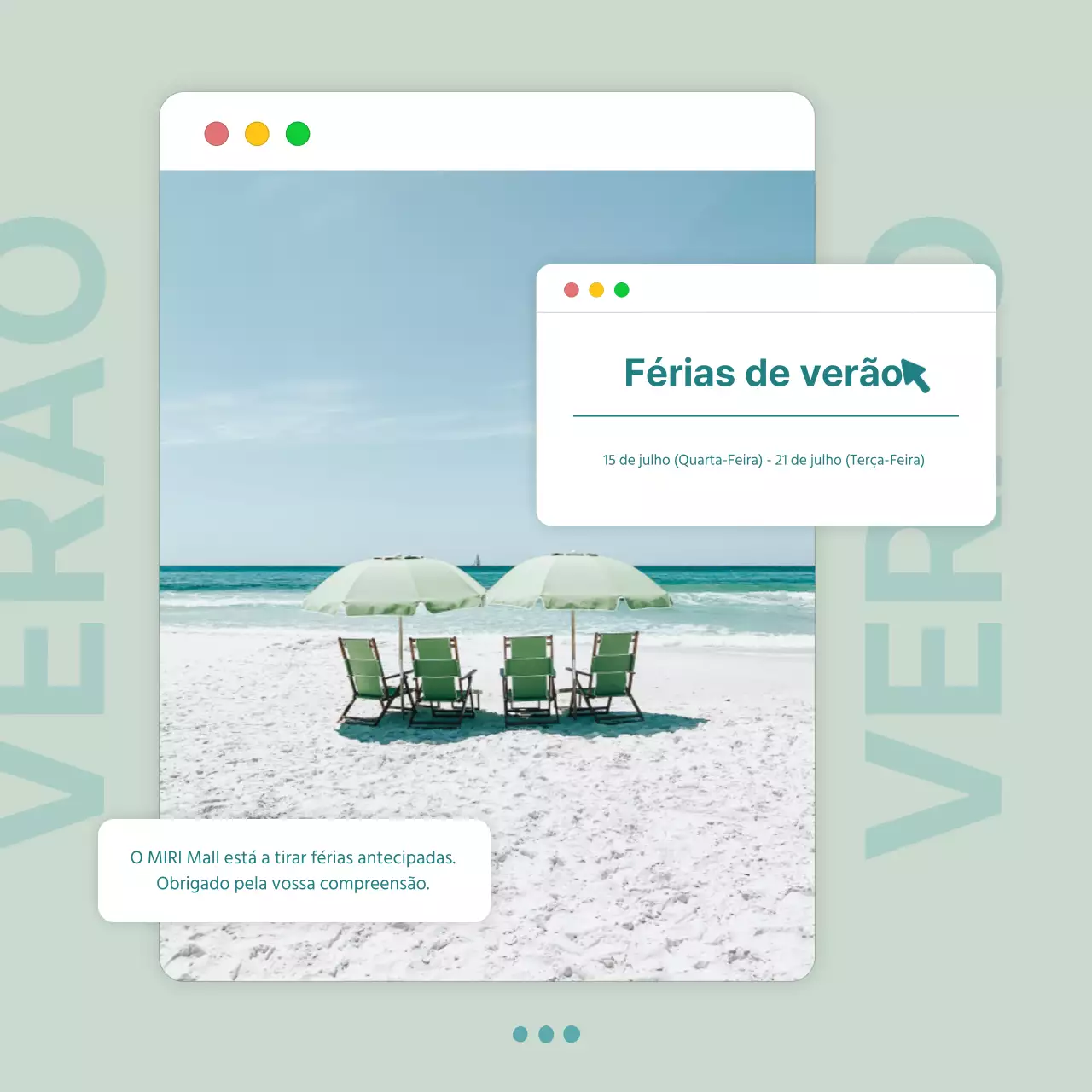 Um simples anúncio de férias de verão da Lotus and Mint