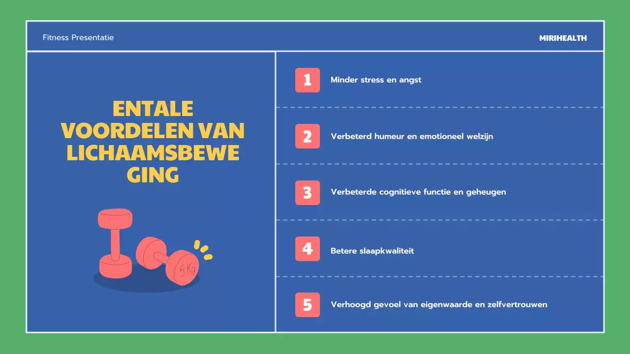 Blue and Green Voordelen van lichaamsbeweging Onderwijsmiddelen