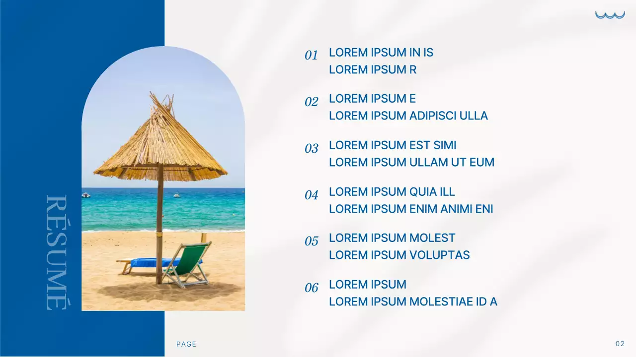 Présentation simple d'un fond d'été en bleu et ivoire