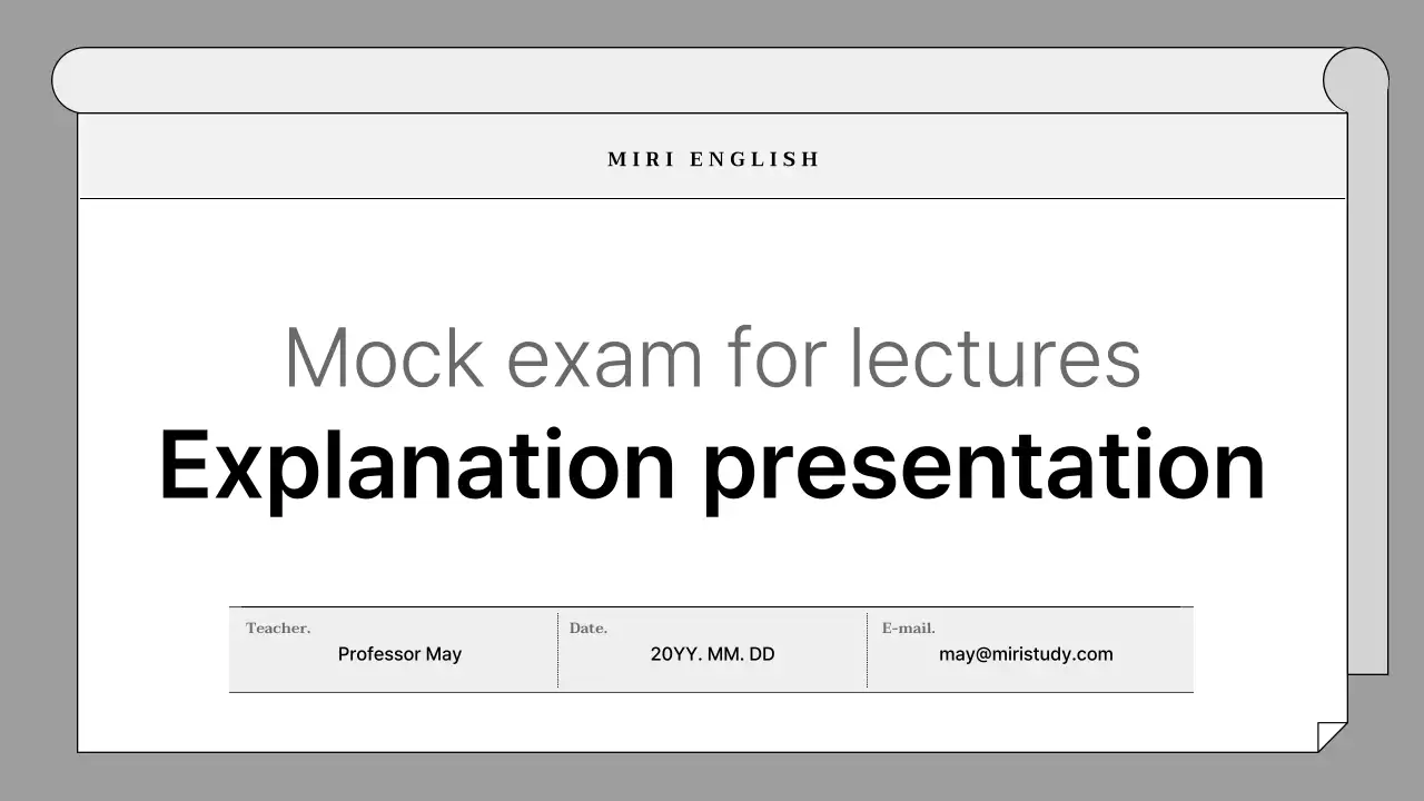 Grey Minimal Exam Guide Presentation