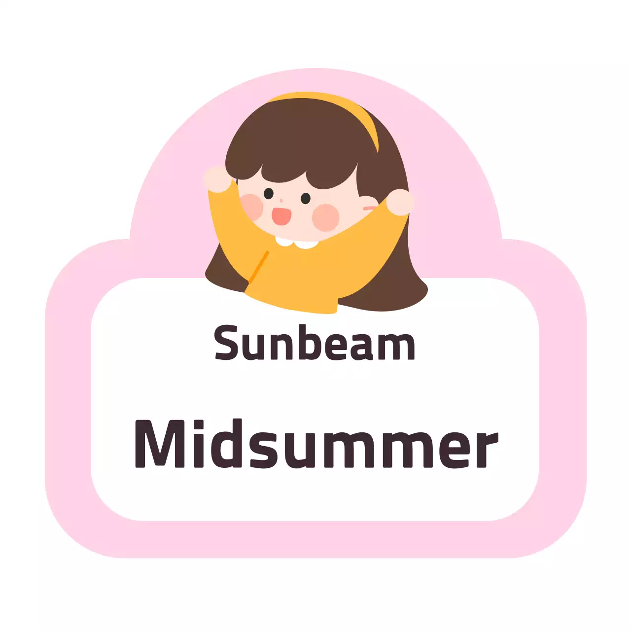 Cute preschool name tags with illustrations of children's characters