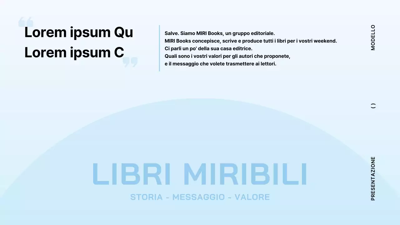 Proposta di libro minimalista in azzurro e menta