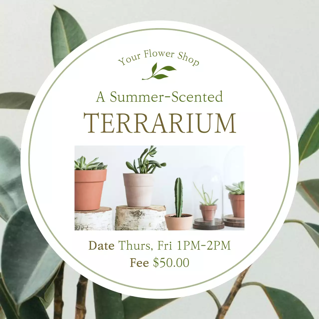 Green Minimalist Terrarium Promotion Social Media Post