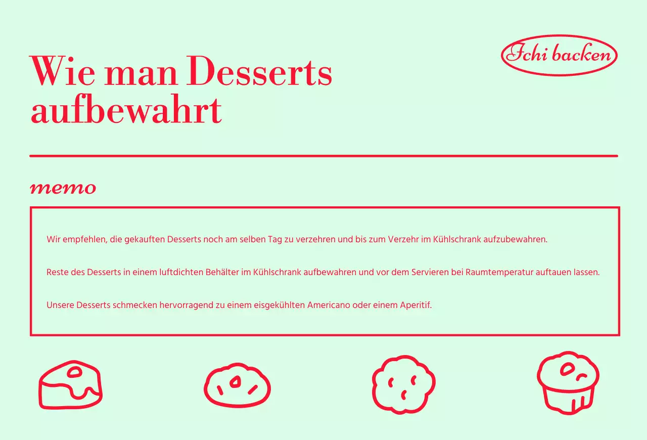 Ein Leitfaden zur Aufbewahrung von Desserts mit pastellfarbenem Hintergrund