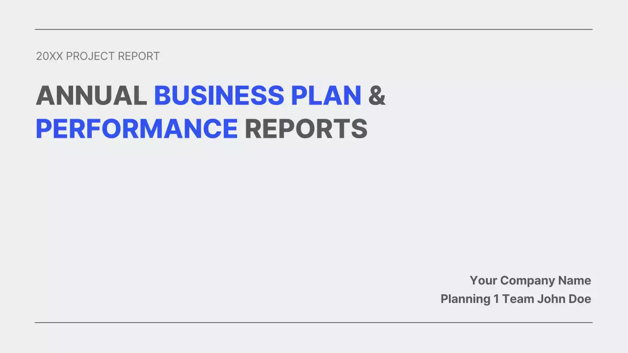 Blue Minimal Business Plan Report Presentation