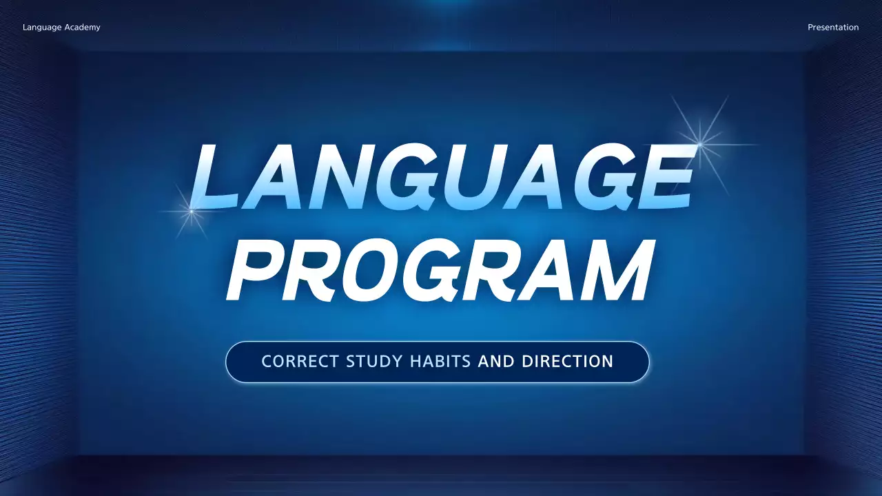 Blue Modern Language Presentation