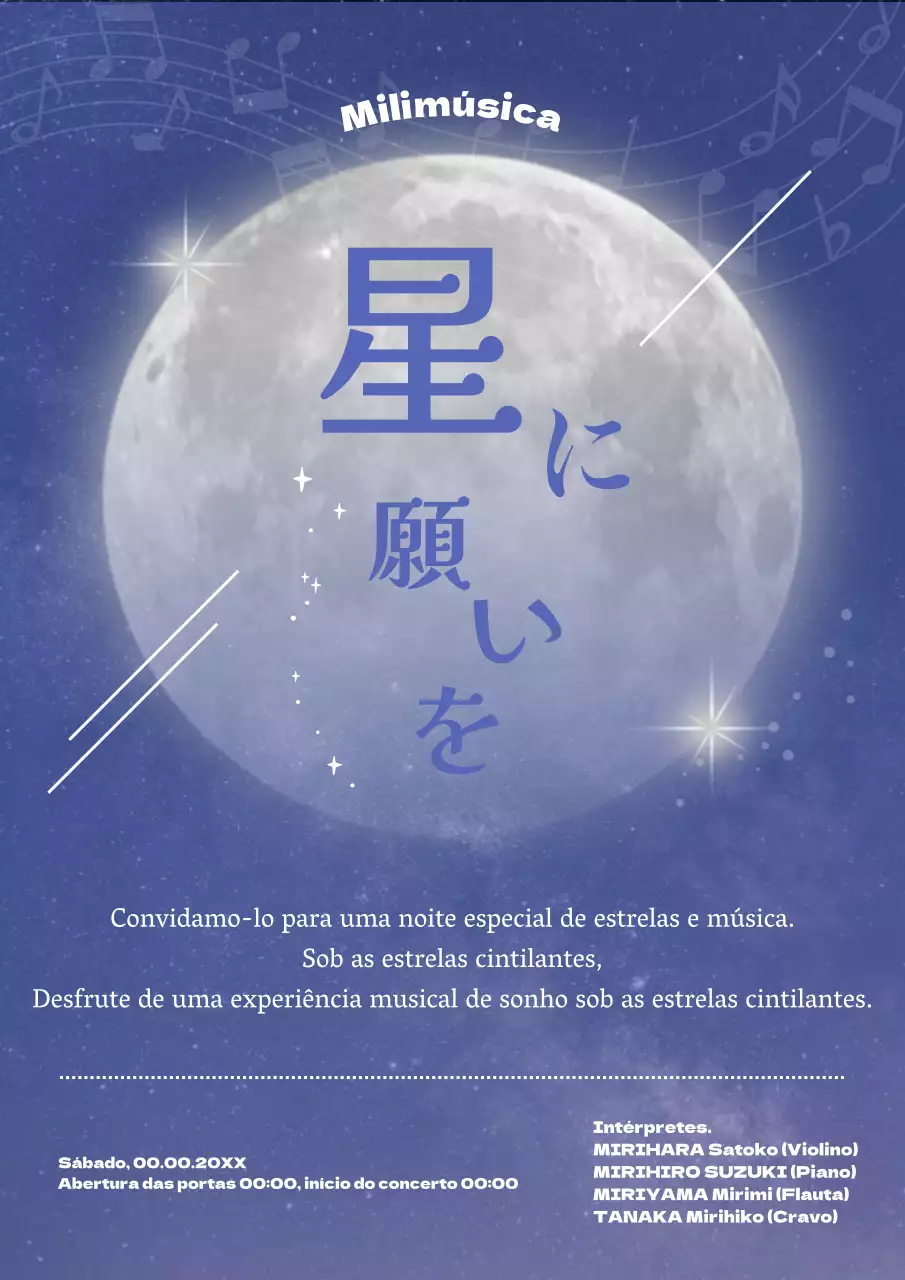 Promover o Concerto Tanabata de Fantasia Navy e Mauve