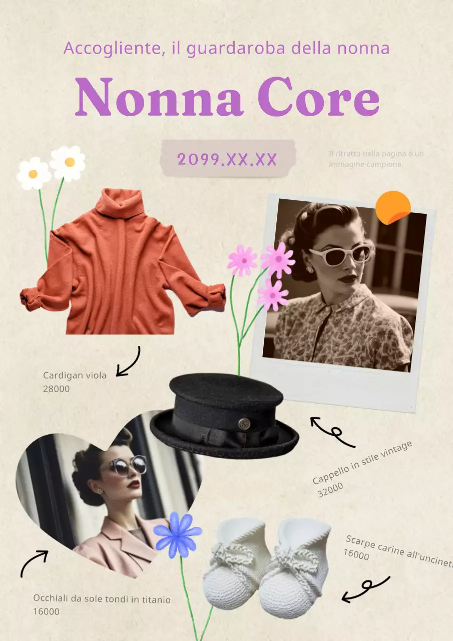 Promuovere un outfit vintage e accogliente in beige