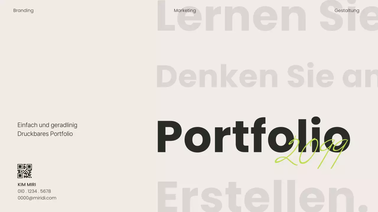 Eine einfache, bedruckbare Karrieremappe in Lindgrün und Schwarz