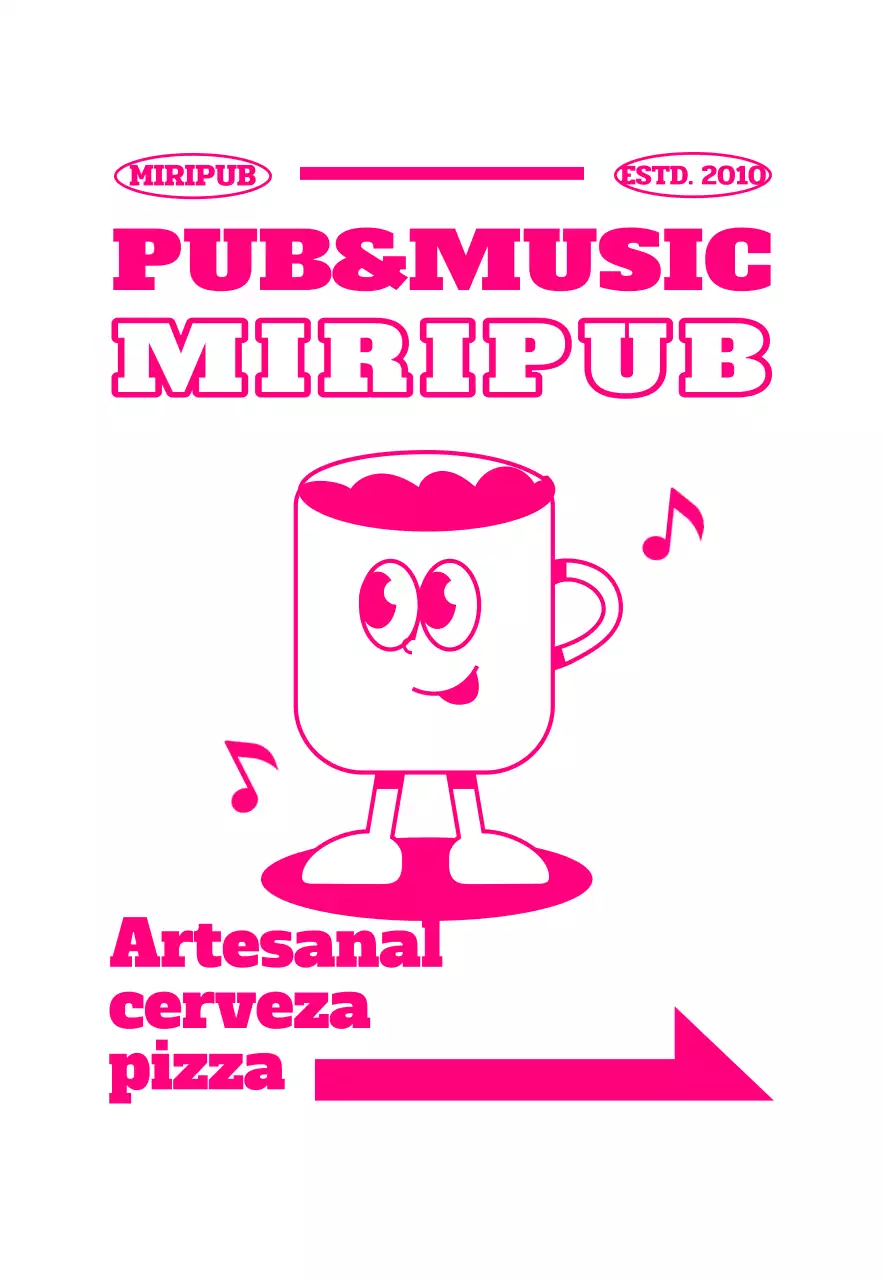 Señalización retro con personajes de jarras de cerveza