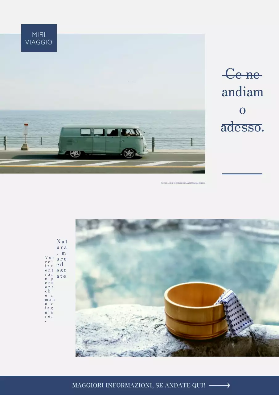 Materiale promozionale da viaggio semplice in blu scuro e grigio