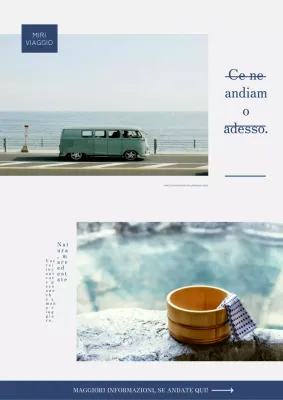 Materiale promozionale da viaggio semplice in blu scuro e grigio