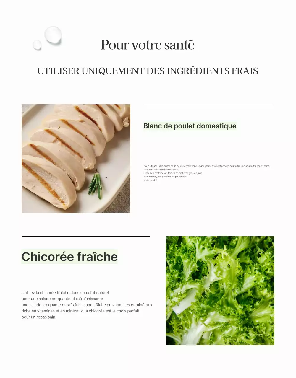 Promouvoir une salade simple composée de haricots blancs et de haricots verts clairs