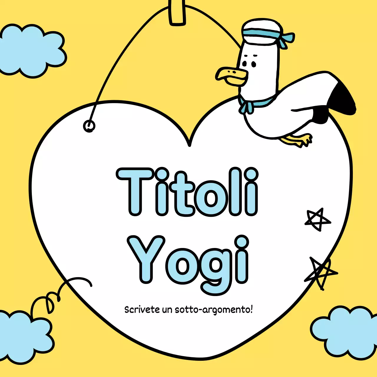 Una collezione di graziosi titoli estivi in giallo e azzurro