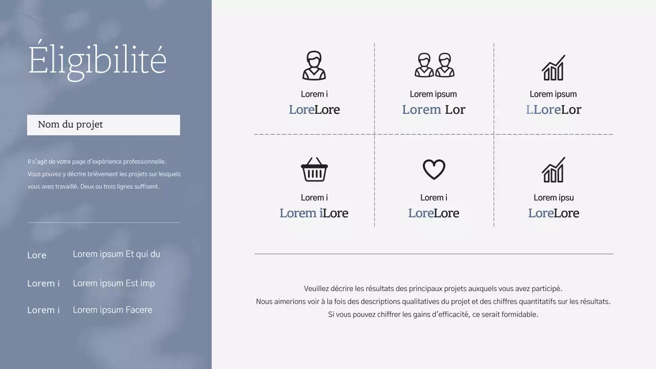 Portefeuille professionnel bleu marine d'un spécialiste du marketing