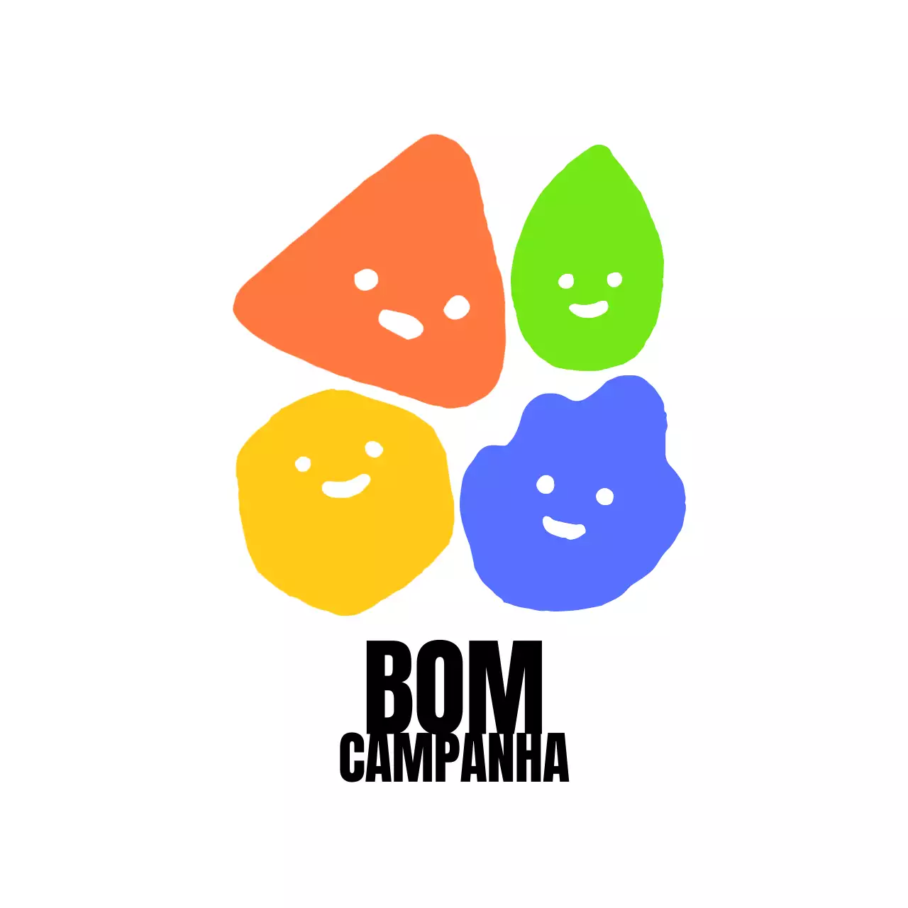 Lembranças de campanha com formas coloridas
