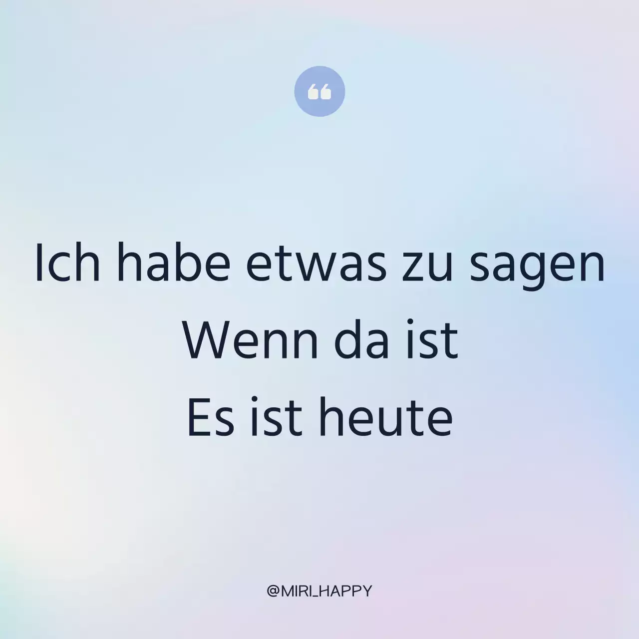 Eine einfache Sentiment-Post in Hellblau und Lila