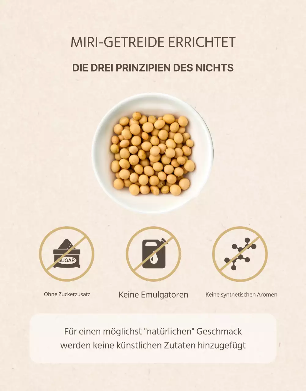 Werbung für Sojamilch im modernen Stil in Beige und Khaki