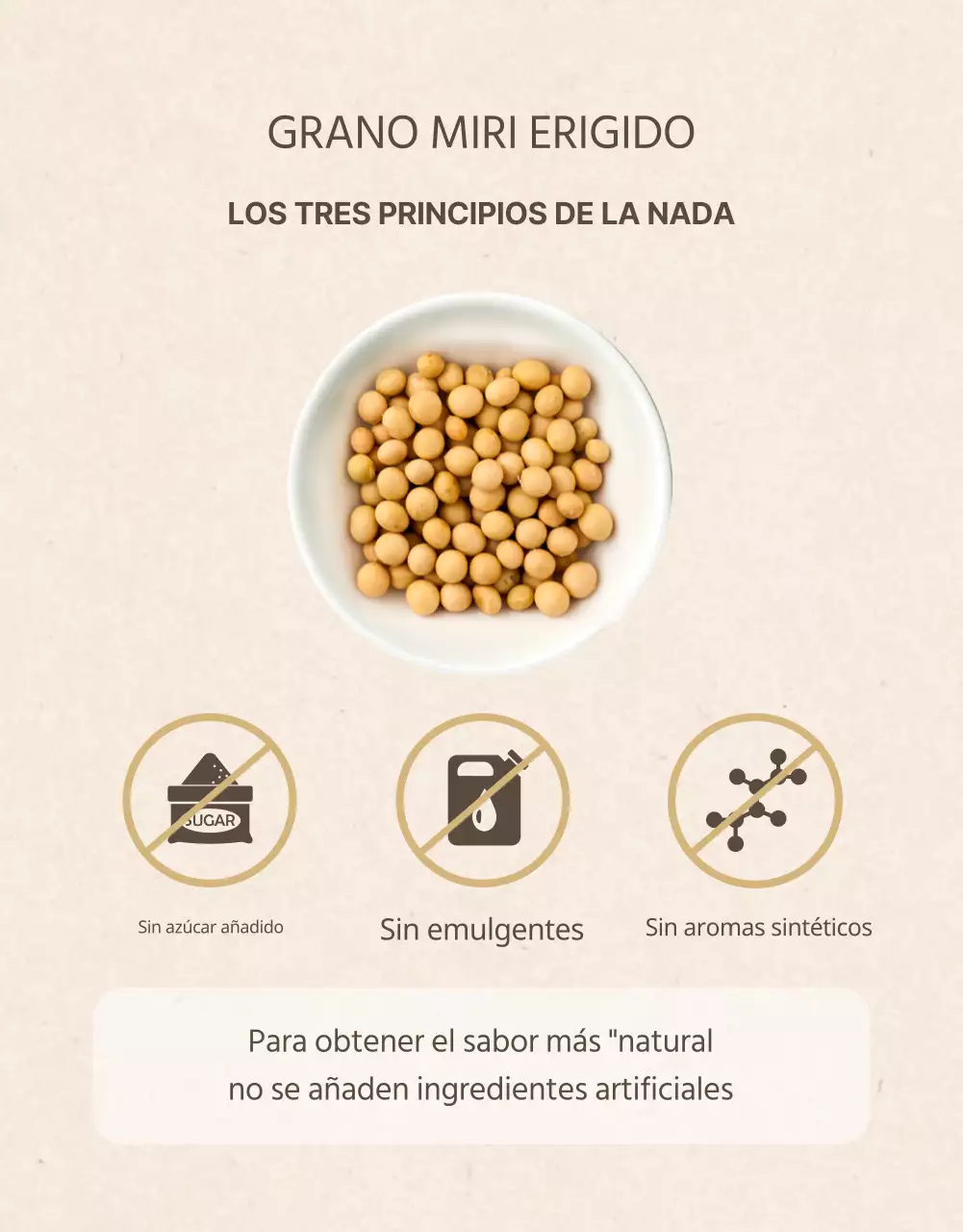 Promoción de la leche de soja en un estilo moderno en beige y caqui