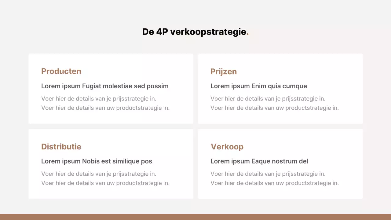 Eenvoudig merchandisingvoorstel in bruin en beige