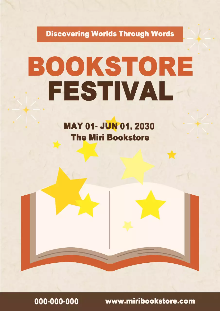 오렌지 북 일러스트를 활용한 서점 축제 이벤트 프로모션