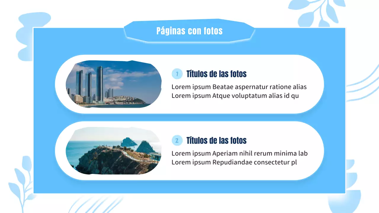 Una presentación kitsch, en azul claro y blanco, de la guía del barrio de Busan