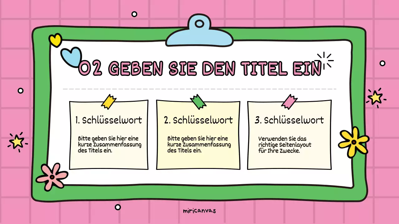 Eine niedliche rosafarbene und grüne Bildungsförderung