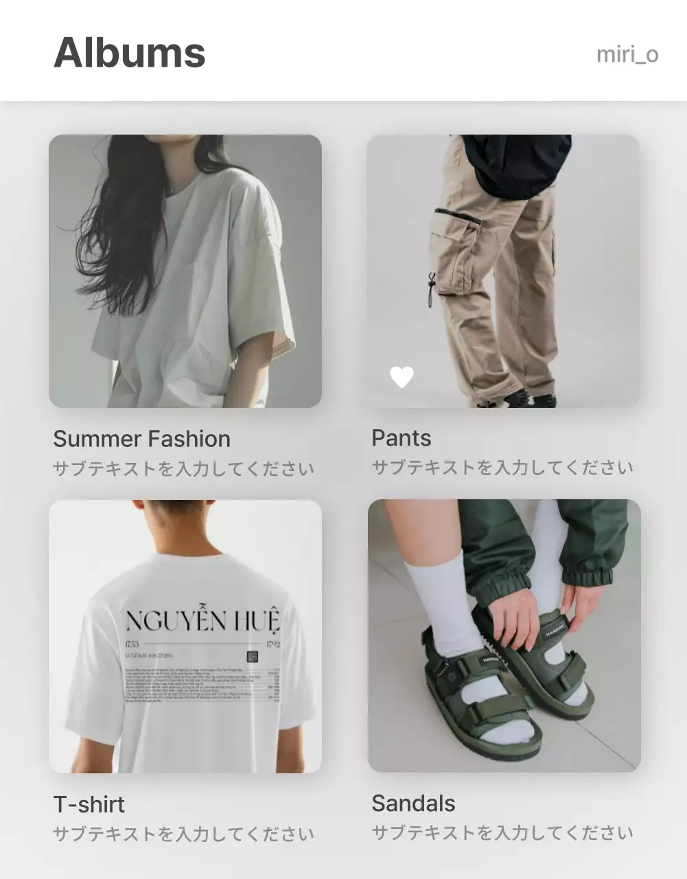 グレーと水色のトレンドのファッションショッピングモールで必要な写真レイアウトのプロモーション