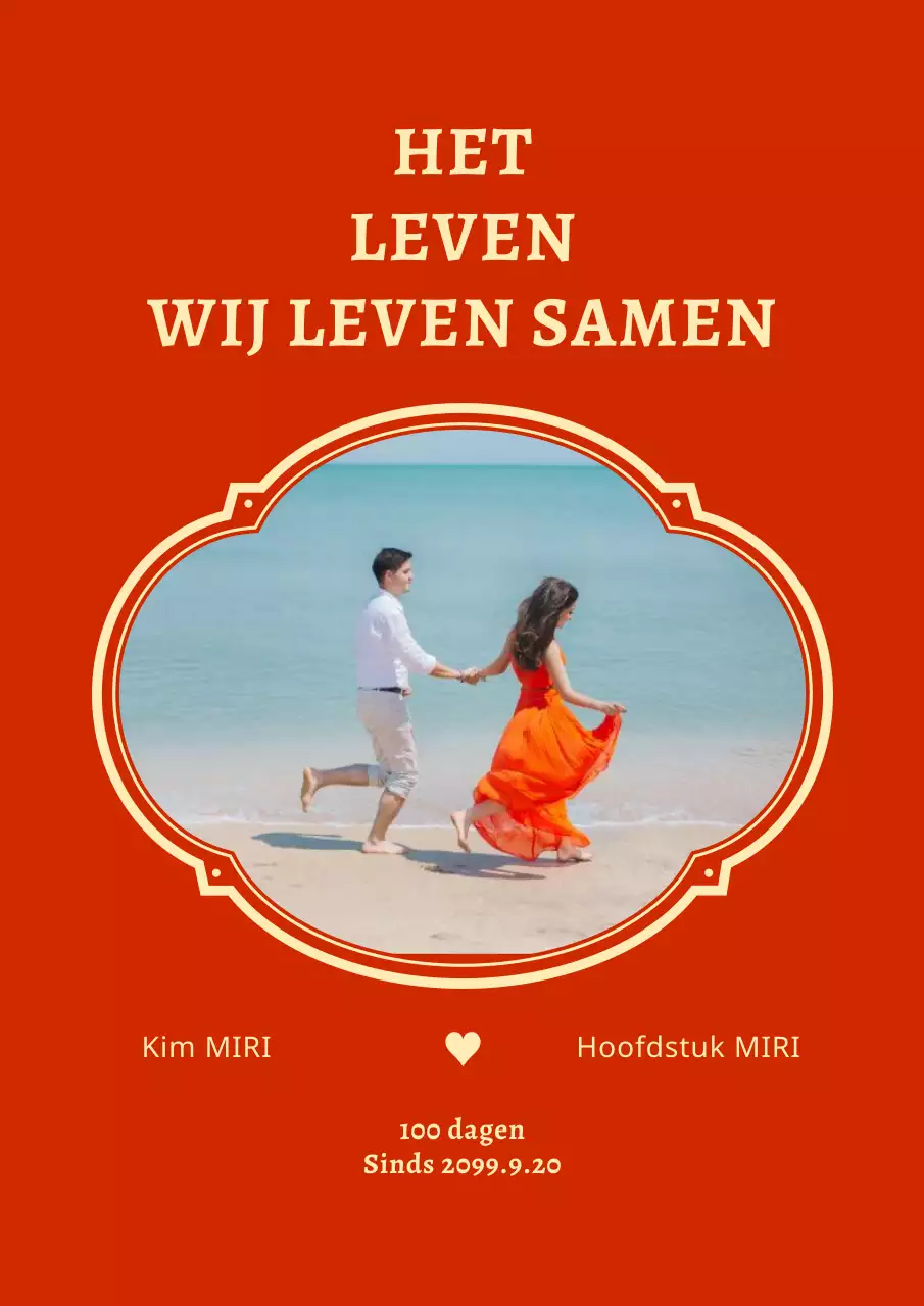 Moderne fotoboekomslag voor koppels in rood