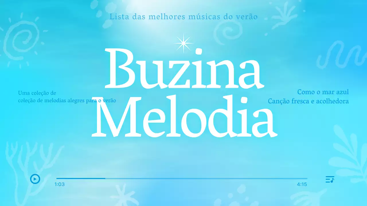 Uma lista de reprodução simples de verão em azul e branco Vídeo
