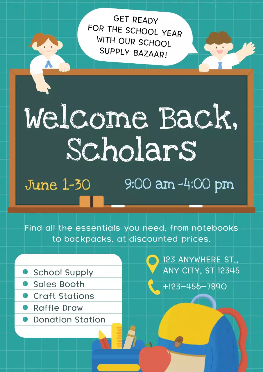 Green Simple School Event Announcement Poster