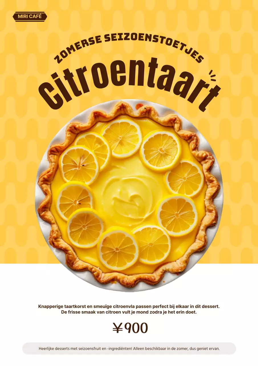 Promoot een nieuw zomerdessertmenu met een mooie gele kleur