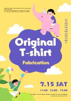 Promouvoir des ateliers d'été pour les enfants mignons en jaune et violet