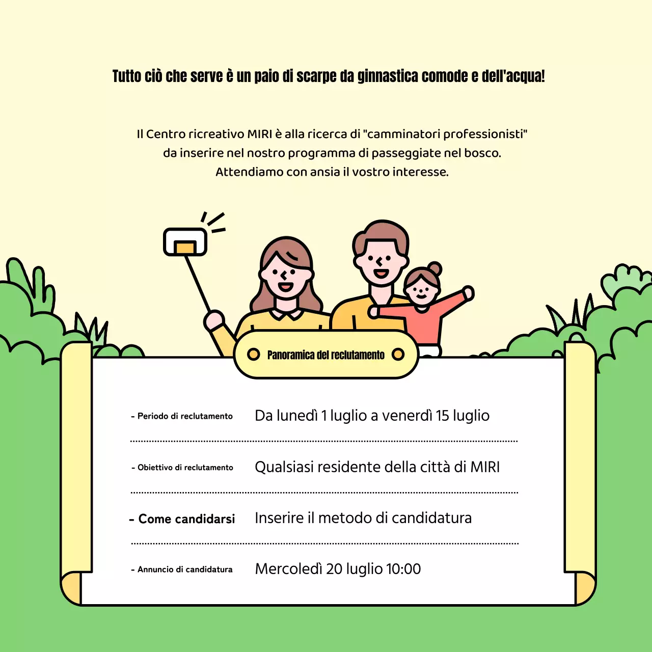 Promuovere il tour della passeggiata curativa gialla e verde