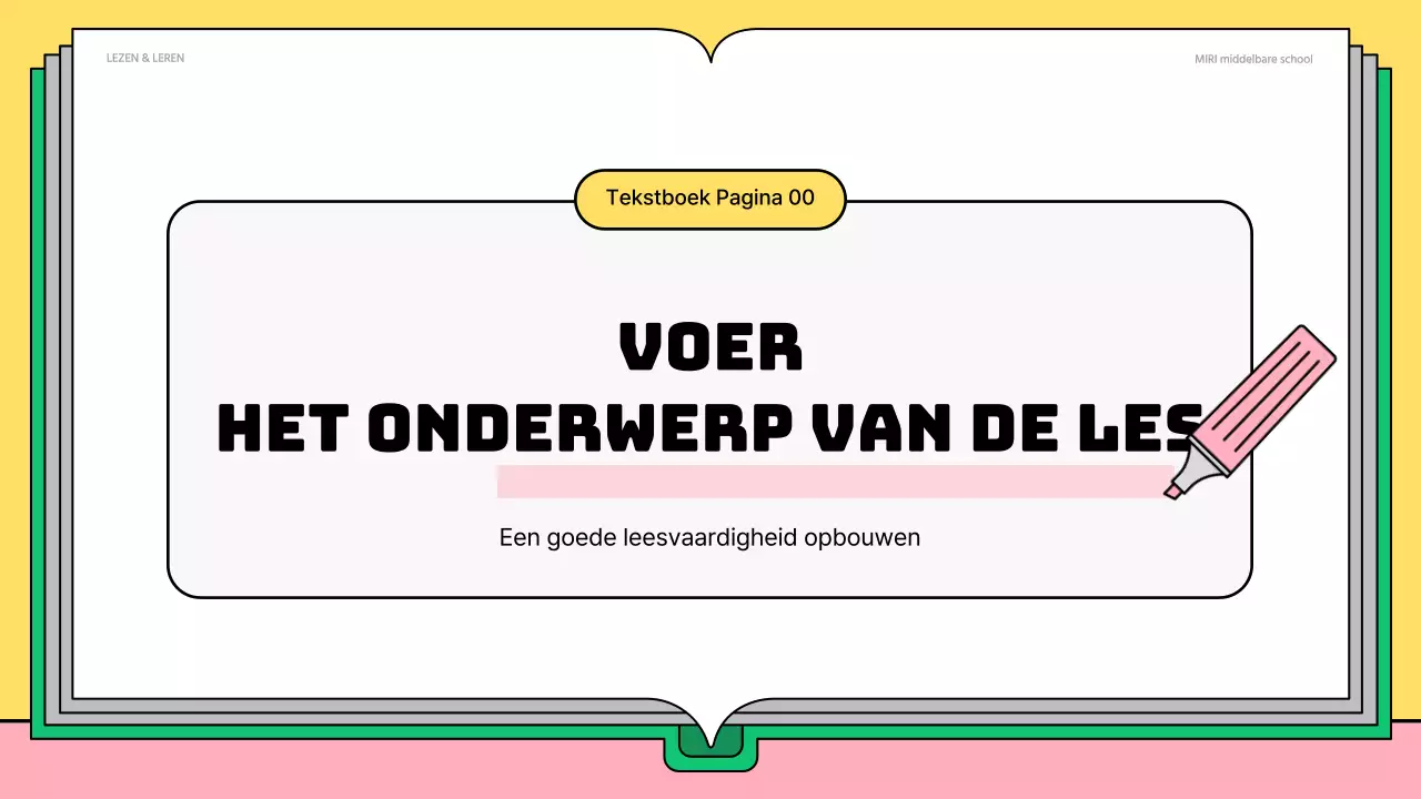 Schattig roze en groen leesmateriaal