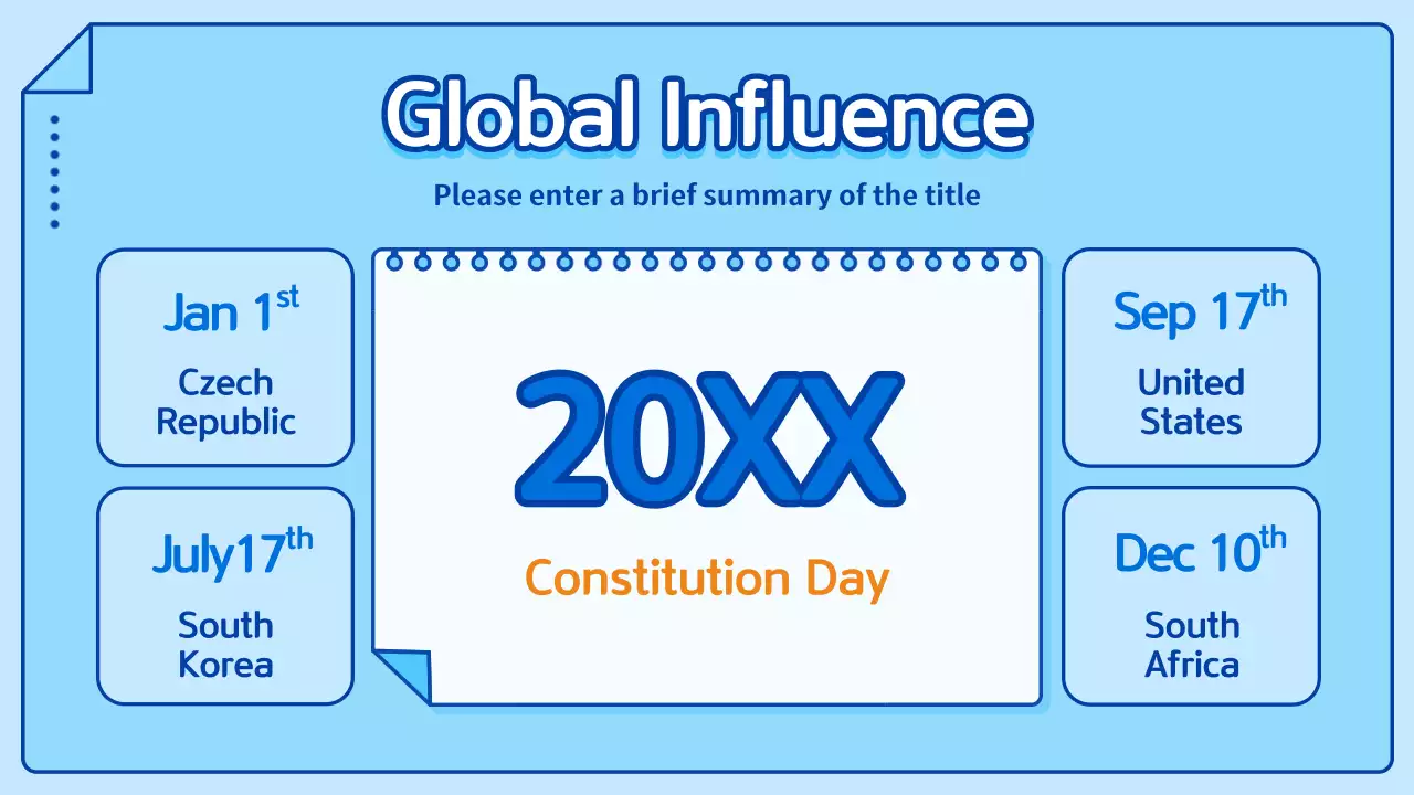 Blue Simple Constitution Course Presentation