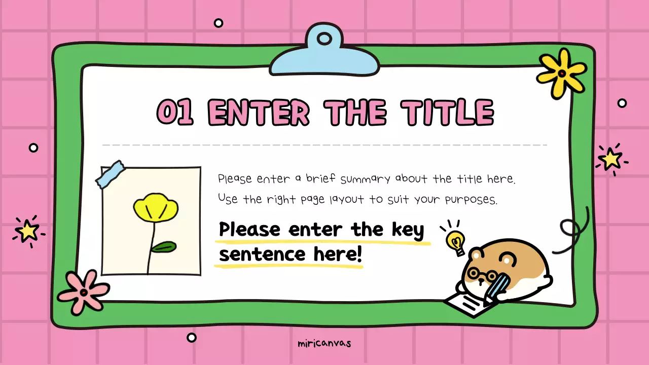 A cute pink and green educational promotion