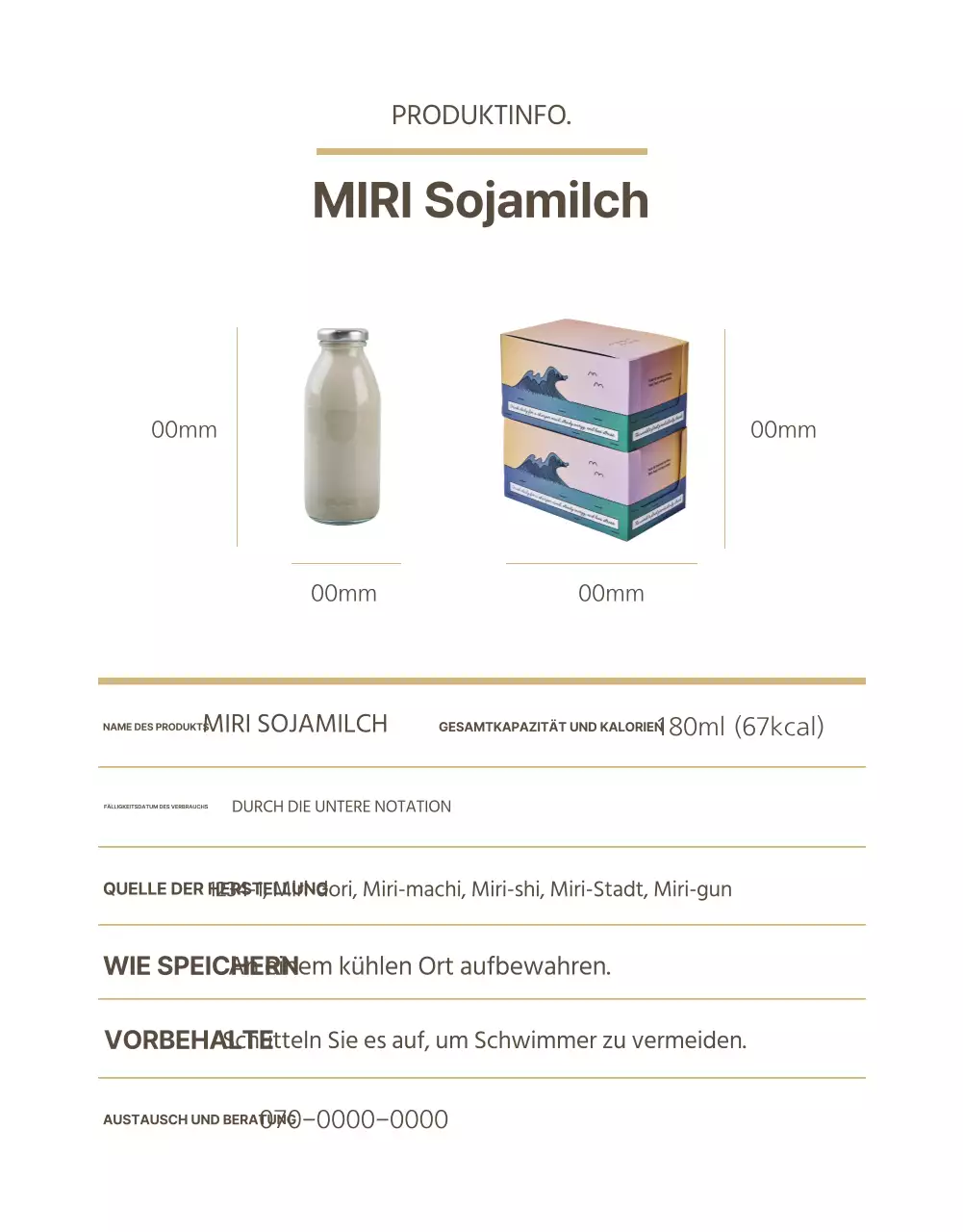 Werbung für Sojamilch im modernen Stil in Beige und Khaki