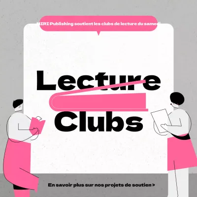 Publicité moderne pour un club de lecture en rose et gris