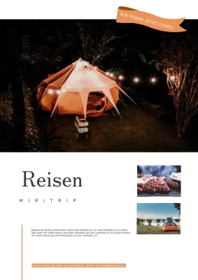 Werbung für einfache Reiseangebote in Orange und Weiß