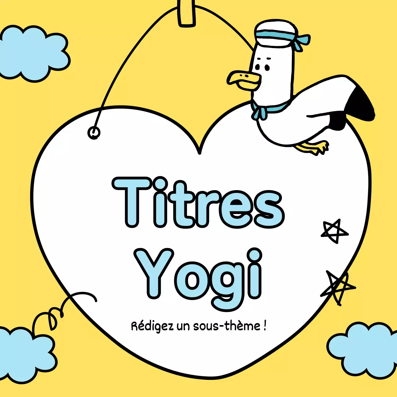 Une collection de jolis titres d'été en jaune et bleu clair